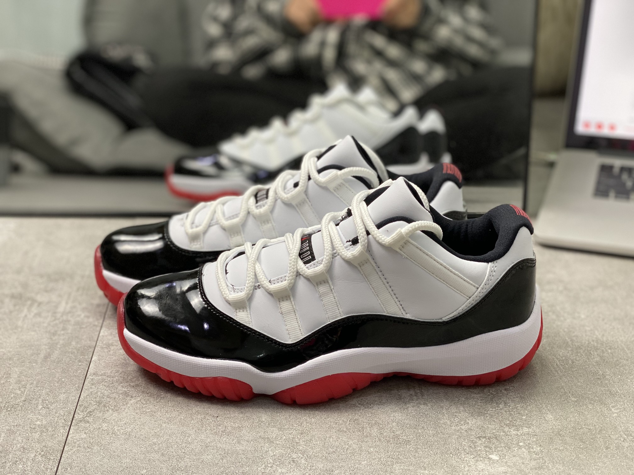 Latest Air Jordan 11 Retrp Low White Black Red